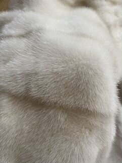 Норковая молочная шуба поперечка 42-44