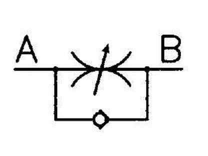 Обратный клапан на схеме. Дроссель ft-257/5-38. Дроссель с обратным клапаном схема. Дроссель с точным регулированием. Дроссель с32м.