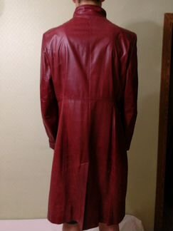 Плащ пальто кожаный