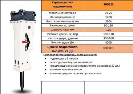 Ковш 800 мм для эп terex