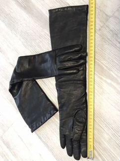 Люксовые длинные кожаные перчатки