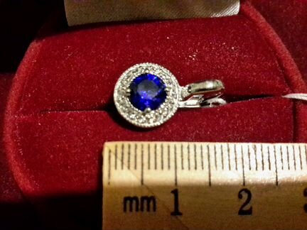 Серьги шпинель синяя,фианит-серебро 925,1994г,новы