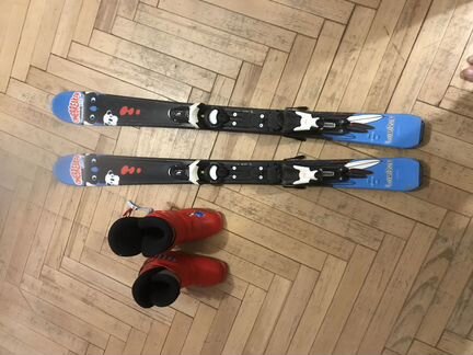 Детские горные лыжи 104 и ботинки 19,5 см