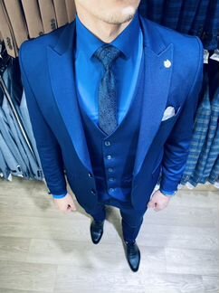 Мужской костюм приталенный новый трикотаж