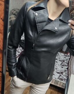 Куртка кожаная женская приталенная