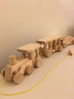 Игрушка Паровоз Из натурального дерева