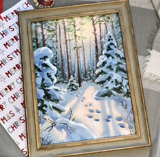 Картина зимний пейзаж