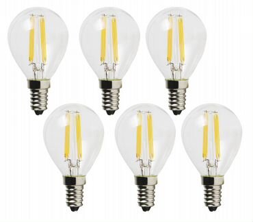 Светодиодная лампа VKlux BK-14W5G45 Edison, 5.0Вт, 3000К, стекло 6 шт