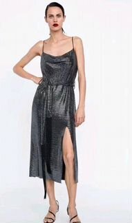 Платье Zara черное пайетки, новогоднее