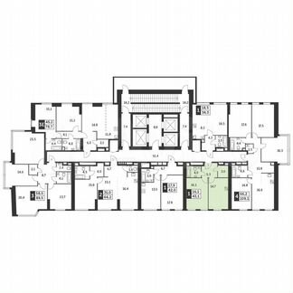 1-к квартира, 43.1 м², 39/47 эт.