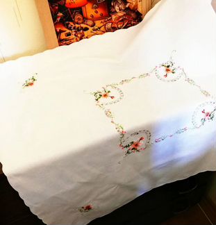 Немецкая скатерть, хлопок, вышивка