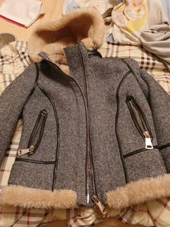 Новое полупальто зимнее твид драп