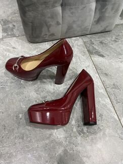 Туфли бордовые Gucci (лак) 40