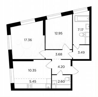3-к квартира, 67.3 м², 20/30 эт.
