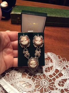 Камея винтаж серебро Англия