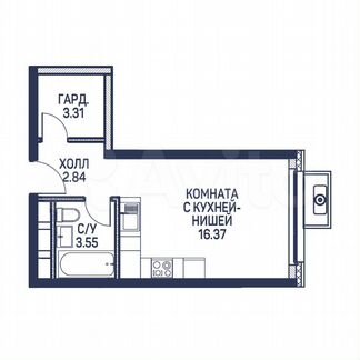Квартира-студия, 26.1 м², 18/22 эт.