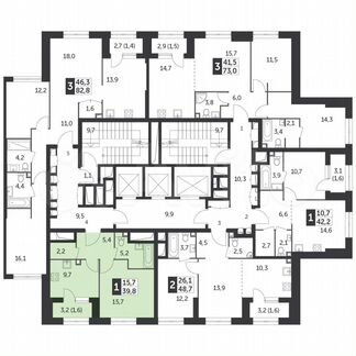 1-к квартира, 39.8 м², 2/38 эт.