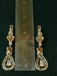 Золотые серьги 585 пр, звезда СССР