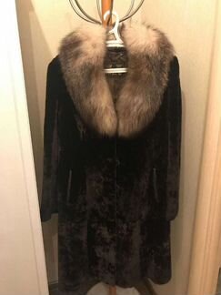 Шуба с песцовым воротником 46-48