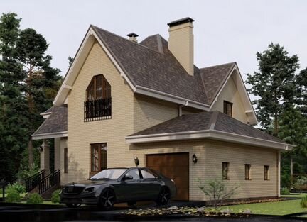 Дом из газобетонного блока с гаражом 221м2