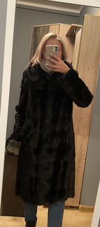 Шуба норковая поперечка с капюшоном 42-44