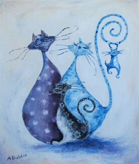 Картина маслом Семейка котиков. Котики. Кошки