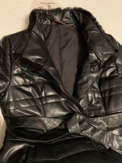 Удлиненная кожанная куртка