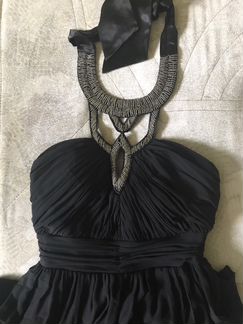 Новое чёрное платье с ожерельем из бисера (Англия)