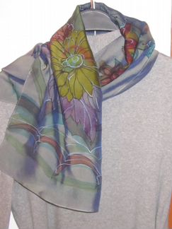 Шарф шелковый авторской росписи