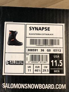 Ботинки для сноуборда Salomon Synapse 11,5 size