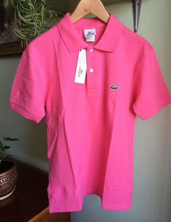 Розовое поло Lacoste, новое, размер S