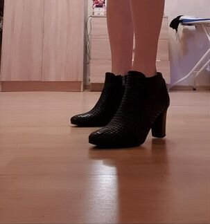 Ботильоны натуральная замша, на каблуке, 35 размер